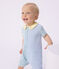 Babies' short cotton playsuit with a collar MIMI /MARSHMALLOW