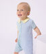 Babies' short cotton playsuit with a collar