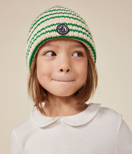 Girls' Long-Sleeved Cotton T-Shirt MARSHMALLOW white