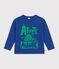 Children's long-sleeved patterned T-shirt blue