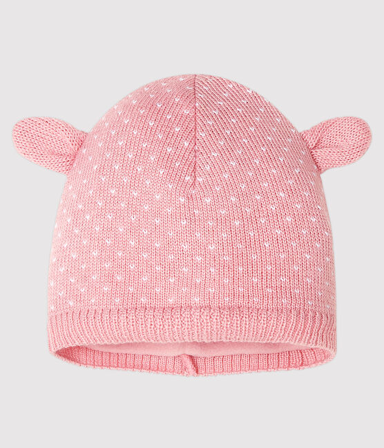 Unisex Baby Fleece-Lined Bonnet CHARME pink/MARSHMALLOW white