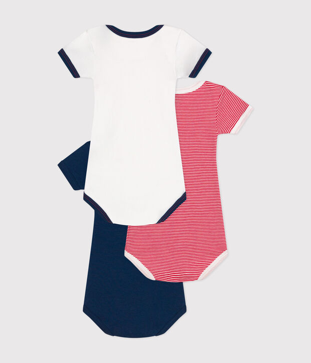 Babies' short-sleeved cotton bodysuits - 3-Pack multicolor