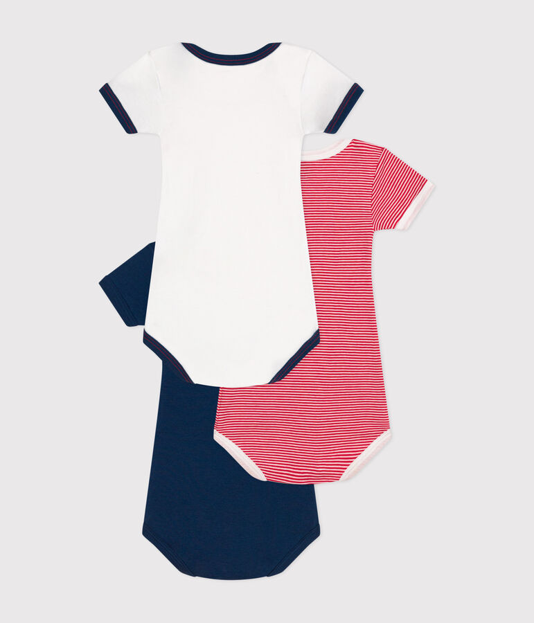 Babies' short-sleeved cotton bodysuits - 3-Pack multicolor