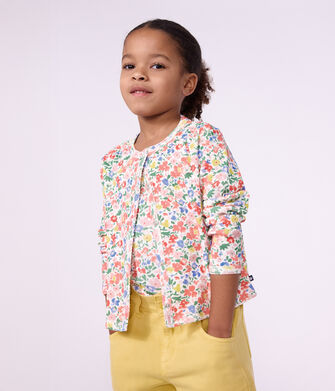 Children's cotton cardigan with flowers