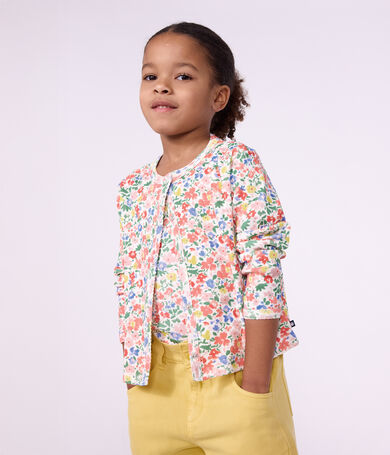 Children's cotton cardigan with flowers