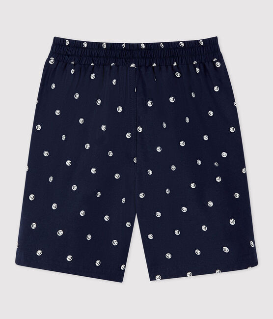 Boys' Recycled Printed Swimming Trunks SMOKING blue/MARSHMALLOW white