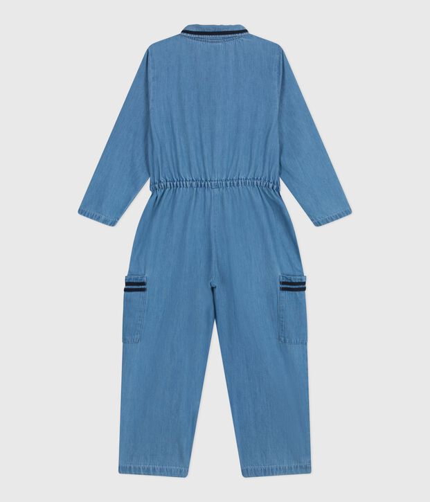 Children's long cotton jumpsuit blue