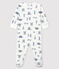 Babies' Paris Ribbed Sleepsuit MARSHMALLOW white/MAJOR blue