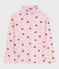 Children's printed openwork cotton rollneck top JOLI pink/MULTICO white