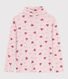 Children's printed openwork cotton rollneck top
