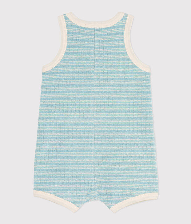 Babies' Striped Terry Playsuit green/ecru
