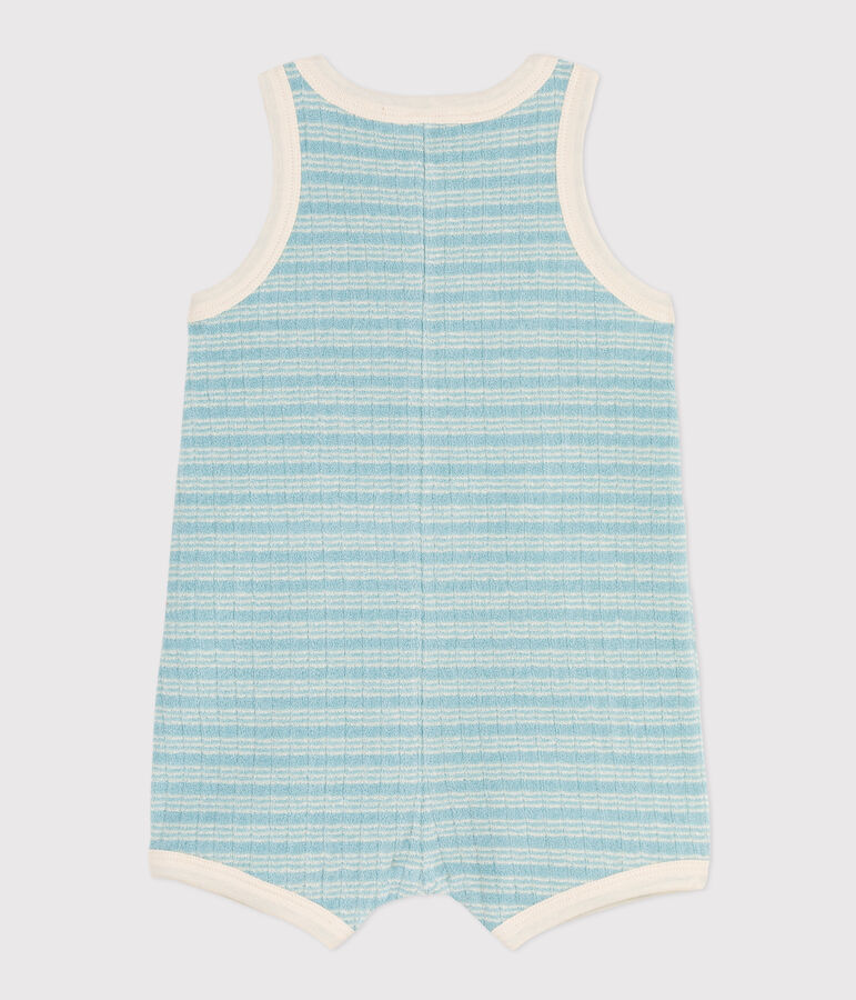 Babies' Striped Terry Playsuit green/ecru