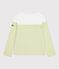 Women's stripy cotton Breton top MARSHMALLOW green/MOSS