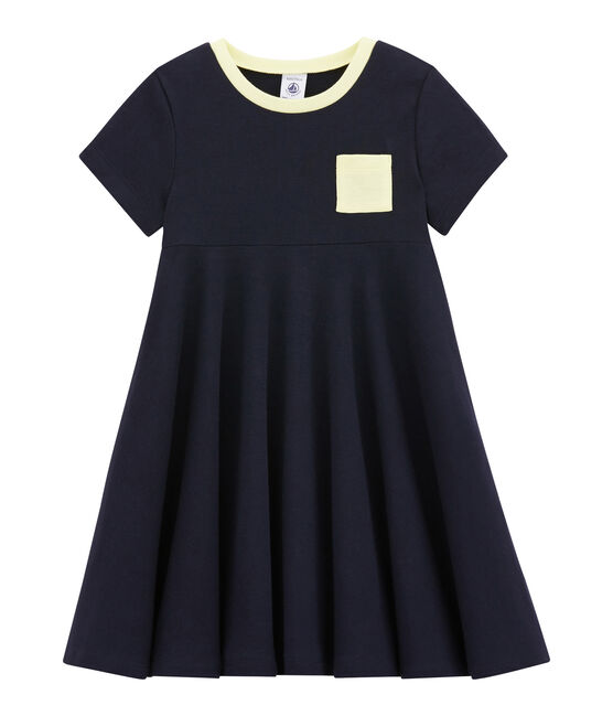 Girl's lightweight jersey dress Abysse blue