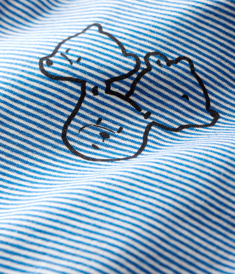 Baby's long-sleeved roll-neck bodysuit RUISSEAU blue/MARSHMALLOW white