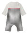 Baby boys' striped all-in-one with pea jacket collar LAIT white/SMOKING blue/TERKUIT