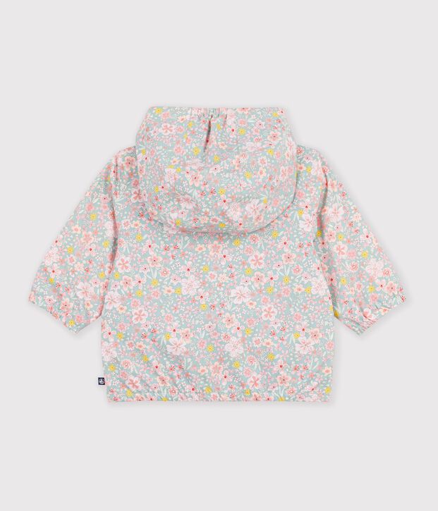 Babies' floral print windbreaker with a pinstripe lining blue/multicolor