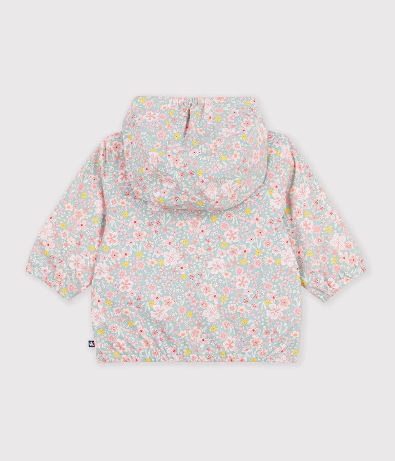 Babies' floral print windbreaker with a pinstripe lining blue/multicolor