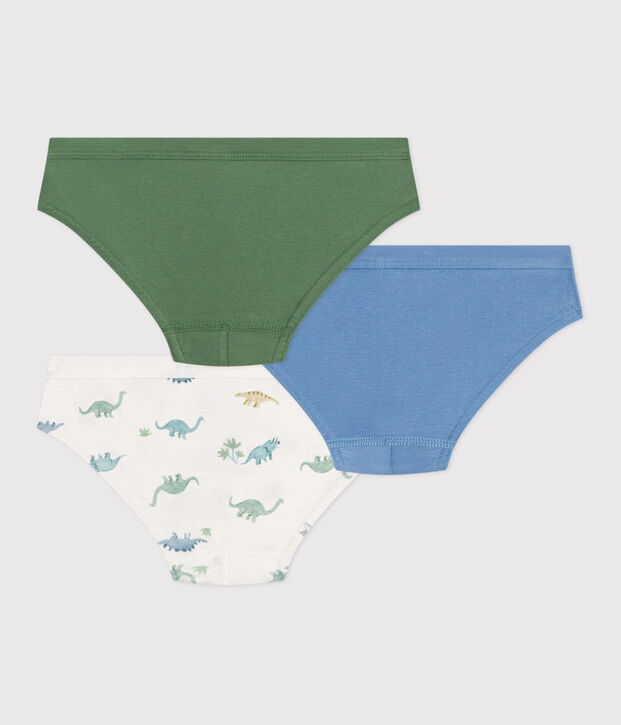Children's dinosaur print cotton briefs - 3-Pack multicolor