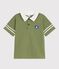 Children's short-sleeved cotton polo shirt OLIVINE green