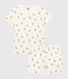 Girls' Floral Cotton and Linen Blend Short Pyjamas