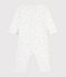 Babies' footless openwork floral-print cotton pyjama suit white/multicolor