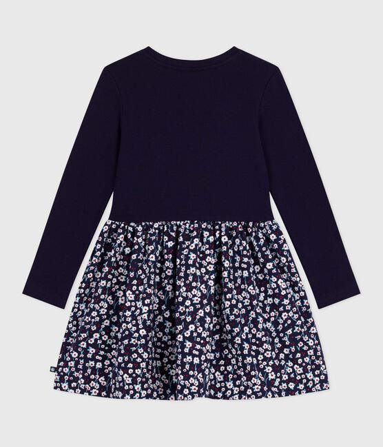 Children's long-sleeved cotton dress SOIR blue/MULTICO