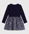 Children's long-sleeved cotton dress SOIR blue/MULTICO