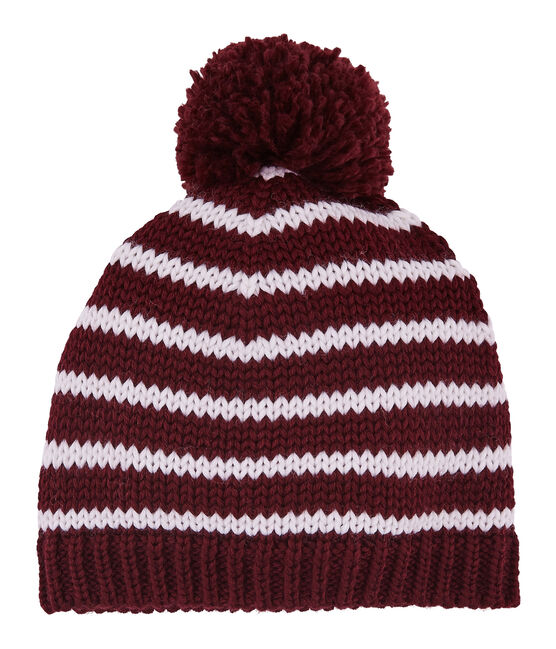 Wool blend hat OGRE red/MARSHMALLOW white