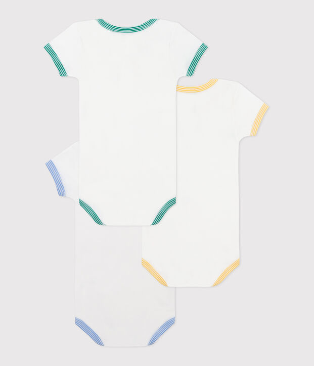Babies' short-sleeved animal themed cotton bodysuits - 3-Pack multicolor