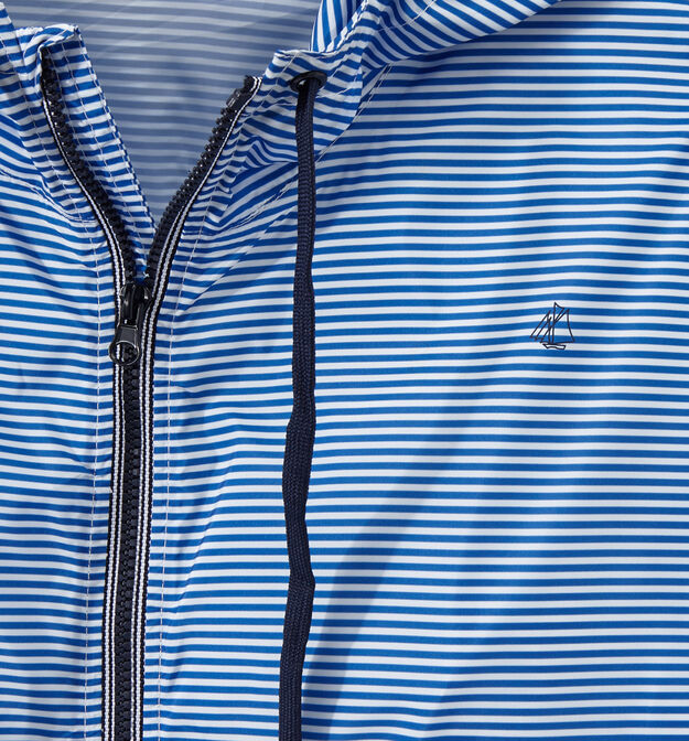 Unisex milleraies-striped waterproof windbreaker blue/white