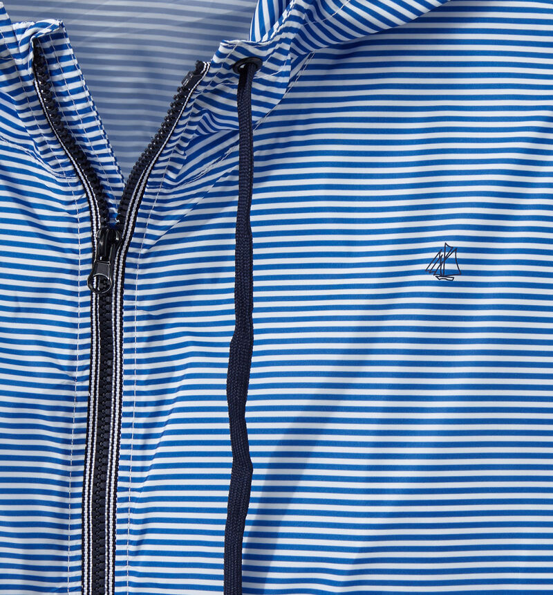 Unisex milleraies-striped waterproof windbreaker blue/white