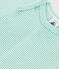 Babies' short-sleeved printed cotton body ALOEVERA green/MARSHMALLOW white