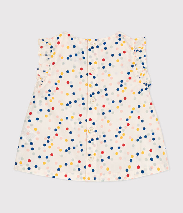 Babies' Sleeveless Poplin Blouse white/multicolor