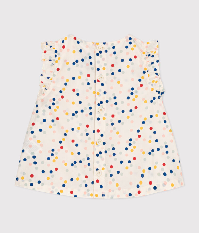 Babies' Sleeveless Poplin Blouse MARSHMALLOW white/MULTICO white