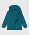 Children's plain cotton zip-up hoodie DRAGONFLY green