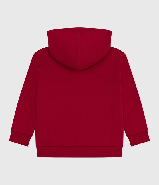 Children's zip-fastened plain cotton sweatshirt AMARANTE