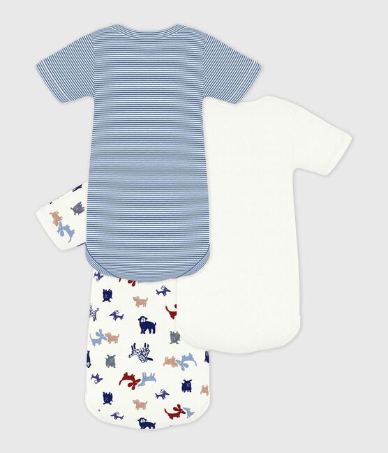 Pack of babies' short sleeved dog print cotton bodies variante 1
