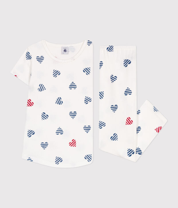 Children's floral cotton pyjamas white/red/multicolor