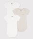 Short-Sleeved Cotton Bodysuits - 3-Pack
