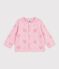 Babies' cotton cardigan with a heart pattern pink