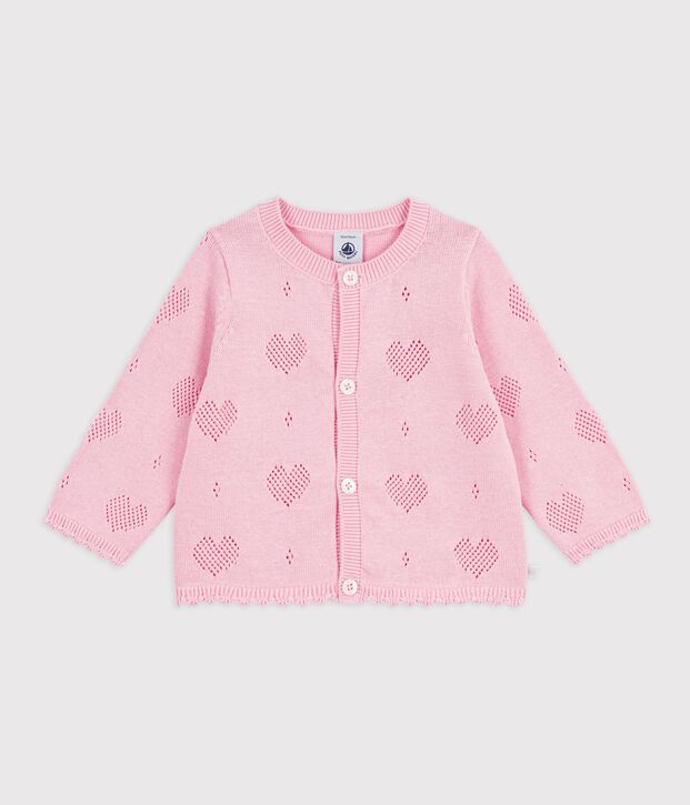 Babies' cotton cardigan with a heart pattern MARQUISE