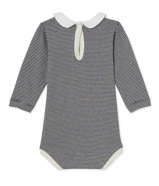 Baby girl's milleraies striped bodysuit SMOKING blue/COQUILLE beige
