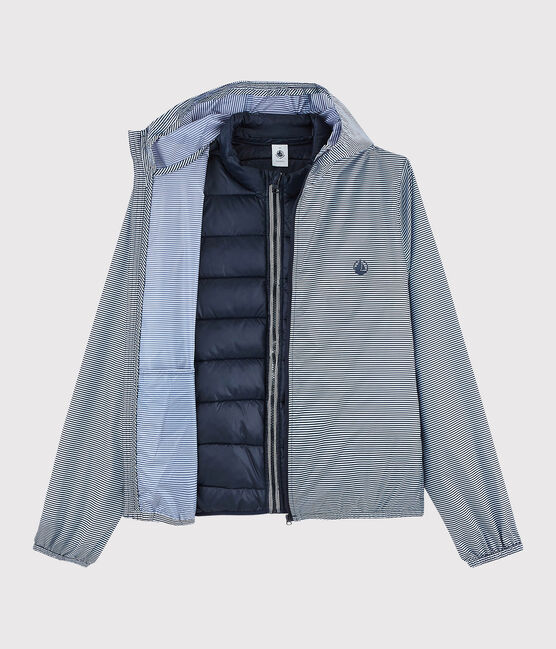 Women's 3 in 1 windbreaker made from recycled materials SMOKING blue/MARSHMALLOW white