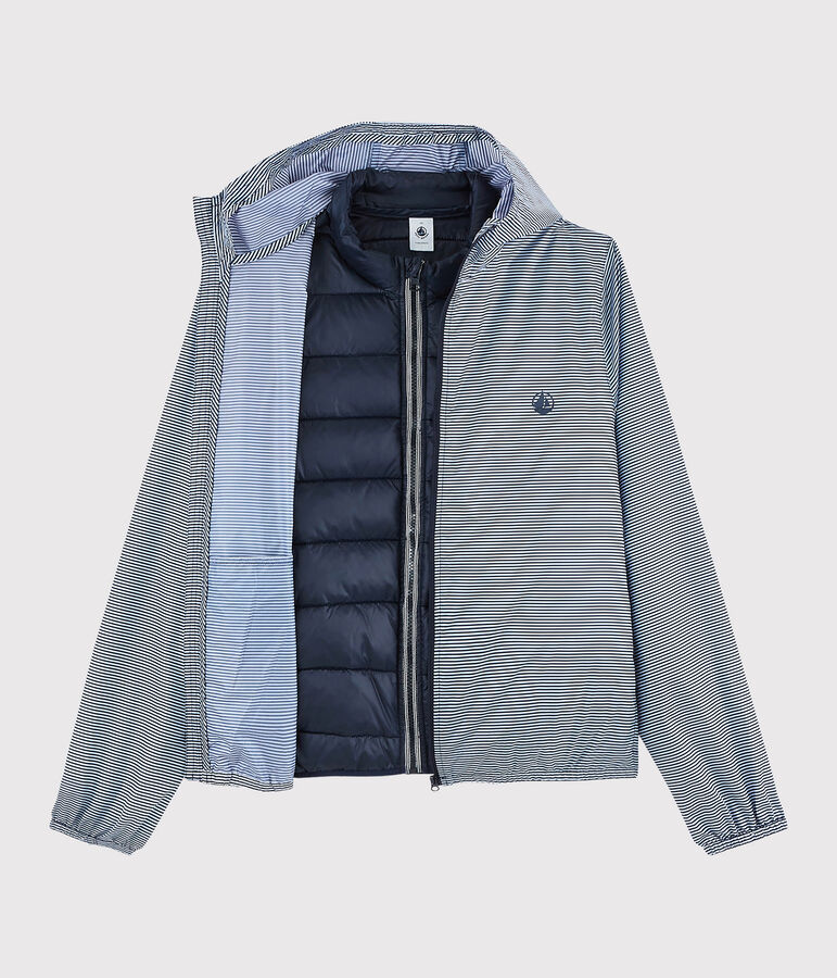 Women's 3 in 1 windbreaker made from recycled materials blue/white