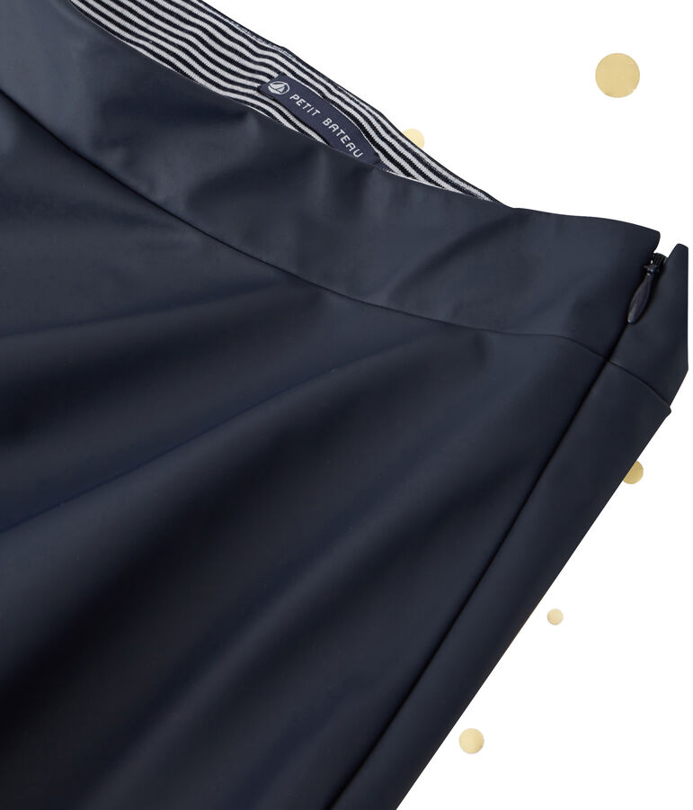 Women's long skirt. Petit bateau x Marie-Agn&egrave;s Gillot SMOKING blue