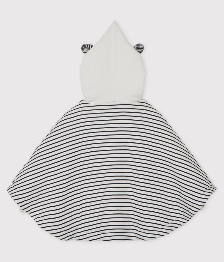 Babies' Classic Cape in Padded Rib Knit white/blue