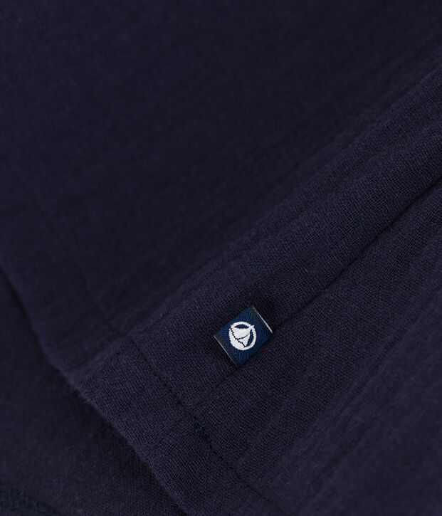 Babies' Long-Sleeved Dual Material Dress blue/white