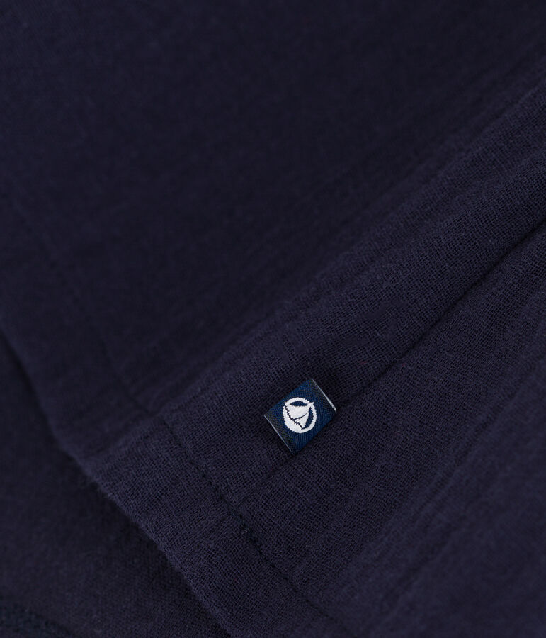 Babies' Long-Sleeved Dual Material Dress blue/white