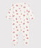 Babies' cotton pyjamas with a fruit pattern petal collar MARSHMALLOW white/MULTICO white